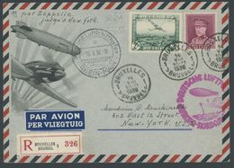 ZULEITUNGSPOST 430 BRIEF, Belgien: 1936, 7. Nordamerikafahrt, Einschreibbrief, Prachtbrief - Airmail & Zeppelin