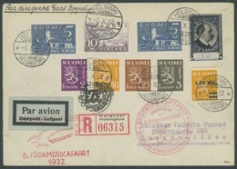 ZULEITUNGSPOST 189B BRIEF, Finnland: 1932, 8. Südamerikafahrt, Anschlussflug Ab Berlin, Einschreibbrief, Pracht - Airmail & Zeppelin