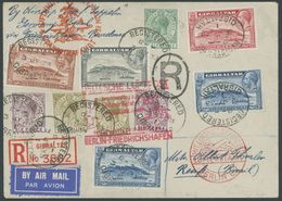 ZULEITUNGSPOST 223B BRIEF, Gibraltar: 1933, 4. Südamerikafahrt, Anschlußflug Ab Berlin, Einschreibbrief Mit 10 Marken Bu - Airmail & Zeppelin