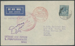 ZULEITUNGSPOST 171B BRIEF, Großbritannien: 1932, 5. Südamerikafahrt, Anschlussflug Ab Berlin, Bis Bahia, Prachtbrief, Si - Airmail & Zeppelin