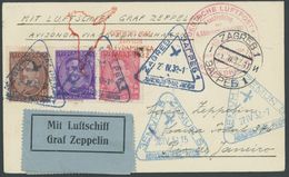 ZULEITUNGSPOST 157B BRIEF, Jugoslawien: 1932, 4. Südamerikafahrt, Anschlußflug Ab Berlin, Prachtkarte - Correo Aéreo & Zeppelin