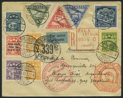 ZULEITUNGSPOST 195B BRIEF, Lettland: 1932, 9. Südamerikafahrt, Anschlußflug Ab Berlin, Einschreibbrief, Pracht - Airmail & Zeppelin