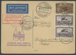 ZULEITUNGSPOST 108Cb BRIEF, Saargebiet: 1931, Ostseejahr-Rundfahrt, Abwurf Kopenhagen, Karte Feinst - Airmail & Zeppelin