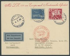 ZULEITUNGSPOST 406C BRIEF, Schweden: 1936, 1. Nordamerikafahrt, Anschlussflug Ab Frankfurt, Prachtbrief - Correo Aéreo & Zeppelin