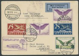 ZULEITUNGSPOST 129Ba BRIEF, Schweiz: 1931, 2. Südamerikafahrt, Auflieferung Friedrichshafen Nach Brasilien, Prachtkarte - Correo Aéreo & Zeppelin