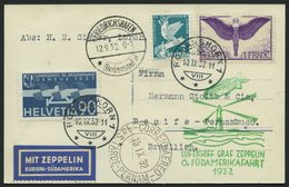 ZULEITUNGSPOST 177Aa BRIEF, Schweiz: 1932, 6. Südamerikafahrt, Auflieferung Friedrichshafen, Prachtkarte - Airmail & Zeppelin