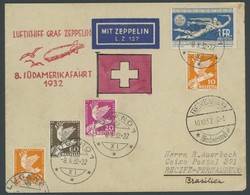 ZULEITUNGSPOST 189 BRIEF, Schweiz: 1932, 8. Südamerikafahrt, Seltene Postaufgabe LUGANO, Brief Leichte Bedarfsmängel - Correo Aéreo & Zeppelin