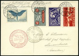 ZULEITUNGSPOST 324B BRIEF, Schweiz: 1935, 14. Südamerikafahrt, Prachtkarte - Airmail & Zeppelin