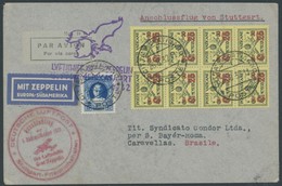 ZULEITUNGSPOST 171C BRIEF, Vatikan: 1932, 5. Südamerikafahrt, Anschlussflug Ab Stuttgart, Rückseitiger Stempelfehler ROM - Airmail & Zeppelin