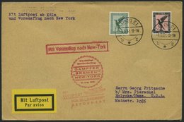 KATAPULTPOST 40c BRIEF, 10.5.1931, Bremen - New York, Nachbringe- Und Schleuderflug, Prachtbrief - Posta Aerea & Zeppelin