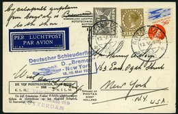 KATAPULTPOST 79Nl BRIEF, Niederlande: 18.5.1932, &quot,Bremen&quot, - New York, Prachtkarte - Correo Aéreo & Zeppelin