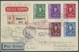 KATAPULTPOST 207Hu BRIEF, Ungarn: 21.8.1935, Europa-New York, Nachbringeflug, Prachtbrief, R!, Nur 5 Belege Befördert! - Luft- Und Zeppelinpost