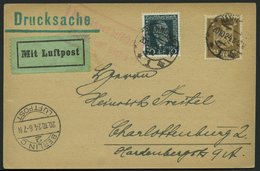 LUFTPOSTBESTÄTIGUNGSSTPL 9-01a BRIEF, BERLIN, Briefpostamt, R2 In Rot, Drucksache Von HANNOVER Nach Charlottenburg, Prac - Correo Aéreo & Zeppelin