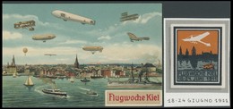 ALTE ANSICHTSKARTEN 1911, Flugwoche Kiel, Farbige Ansichtskarte (Serien-Nr. 3) Sowie Ereignis-Vignette, Pracht - Other & Unclassified