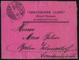 DP TÜRKEI 1916, Feldpost Mil. Miss. KONSTANTINOPEL Auf Violetten Streifband Osmanischer Lloyd, Pracht - Deutsche Post In Der Türkei