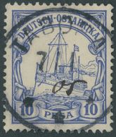 DEUTSCH-OSTAFRIKA 14 O, TABORA, K1, Mit Handschriftlicher Jahreszahl Zentrisch Auf 10 Pf. Violettultramarin, Pracht - German East Africa