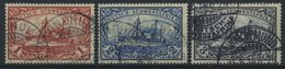 DSWA 20-22 O, 1901, 1 - 3 M. Kaiseryacht, Ohne Wz., 3 Werte Normale Zähnung, Pracht, Mi. 143.- - Deutsch-Südwestafrika
