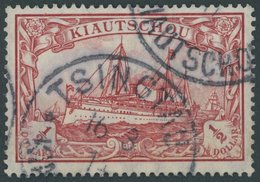 KIAUTSCHOU 34IA O, 1907, 1/2 $ Dunkelkarminrot, Mit Wz., Friedensdruck, Pracht, Mi. 80.- - Kiautschou