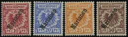 MARIANEN 3-6IIa *, 1900, 10 - 50 Pf. Steiler Aufdruck, Falzreste, 4 Prachtwerte, Mi. 205.- - Isole Marianne