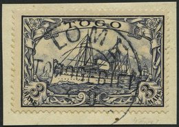 TOGO 18 BrfStk, 1900, 3 M. Violettschwarz, Prachtbriefstück, Mi. (180.-) - Togo