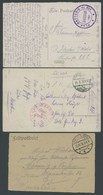 FELDPOST I.WK 1917/8, Deutsche Flugabwehr: 6 Verschiedene Feldpostkarten, U.a. Mit Stempeln Der Flak-Schule Kommando C B - Besetzungen 1914-18