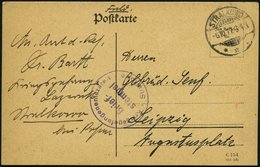 FELDPOST I.WK 1917, Feldpostkarte Mit Violettem K1 KRIEGSGEFANGENENLAZERETT STRALKOWO Nach Leipzig, Feinst - Besetzungen 1914-18