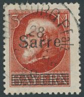 SAARGEBIET 29 O, 1920, 3 M. Bayern-Sarre, Pracht, Gepr, Burger, Mi. 200.- - Sonstige & Ohne Zuordnung