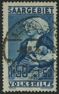 SAARGEBIET 107 O, 1926, 1.50 Fr. Volkshilfe, Pracht, Gepr. Geigle, Mi. 60.- - Other & Unclassified