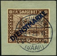 SAARGEBIET D 4IU BrfStk, 1922, 15 C. Diagonaler Aufdruck, Ungezähnt, Mit Rückdatiertem Stempel FECHINGEN, Prachtbriefstü - Sonstige & Ohne Zuordnung