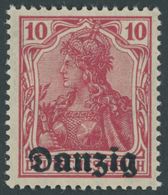 FREIE STADT DANZIG 2a **, 1920, 10 Pf. Karminrot, Postfrisch, Pracht, Kurzbefund Oechsner, Mi. 400.-. - Other & Unclassified