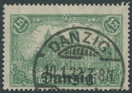 FREIE STADT DANZIG 9b O, 1920, 1.25 M. Bläulichgrün, Zeitgerechte Entwertung, Pracht, Kurzbefund Soecknick, Mi. 300.- - Other & Unclassified