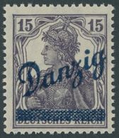 FREIE STADT DANZIG 22b **, 1920, 15 Pf. Schwarzbraunviolett, Postfrisch, Pracht, Gepr. Soecknick, Mi. 320.- - Otros & Sin Clasificación