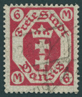 FREIE STADT DANZIG 109b O, 1922, 6 M. Rotkarmin, Pracht, Gepr. Infla, Mi. 200.- - Otros & Sin Clasificación