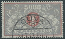 FREIE STADT DANZIG 122 O, 1923, 5000 M Rot/silber, Pracht, Gepr. Gruber Und Infla, Mi. 80.- - Andere & Zonder Classificatie