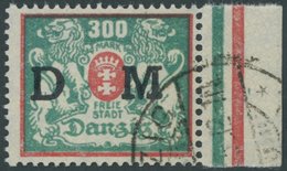 DIENSTMARKEN D 35 O, 1923, 300 M. Rot/bläulichgrün, Rechtes Randstück, Zeitgerechte Entwertung, Pracht, Kurzbefund Soeck - Other & Unclassified