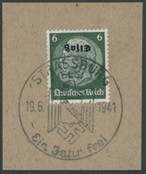 ELSASS 4K BrfStk, 1940, 6 Pf. Schwarzgrün, Kopfstehender Aufdruck, Sonderstempel STRASSBURG - EIN JAHR FREI, Prachtbrief - Occupation 1938-45