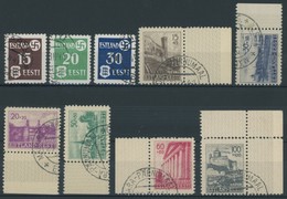 ESTLAND 1-3y,4-9 O, 1941, Landespost, Gewöhnliches Papier Und Wiederaufbau, 2 Prachtsätze, Mi. 105.- - Ocupación 1938 – 45