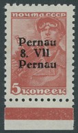 PERNAU 5IV **, 1941, 5 K. Bräunlichrot Mit Aufdruck Pernau/Pernau, Gepr. Krischke Und Kurzbefund Löbbering, Mi. 100.- - Ocupación 1938 – 45