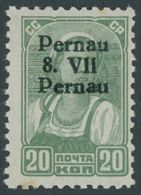 PERNAU 8IV **, 1941, 20 K. Schwarzgelbgrün Mit Aufdruck Pernau/Pernau, Feinst (etwas Fleckig), Kurzbefund Löbbering, Mi. - Ocupación 1938 – 45