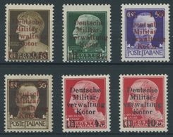 KOTOR 1-6 **, 1944, Militärverwaltung, Postfrischer Prachtsatz, Fotoattest Kleymann, Mi. 1100.- - Ocupación 1938 – 45