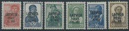 LETTLAND 1-6 **, 1941, Freimarken, Postfrischer Prachtsatz, Mi. 100.- - Besetzungen 1938-45