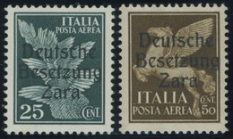 ZARA 23/4 **, 1943, 25 Und 50 C. Flugpost, Postfrisch, 2 Prachtwerte, Gepr. Kleyman, Mi. 60.- - Ocu. Alemana: Zara