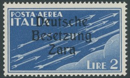 ZARA 28 **, 1943, 2 L. Flugpost, Postfrisch, Pracht, Gepr. Ludin, Mi. 80.- - Deutsche Bes.: Zara