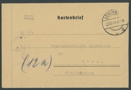 FELDPOST II. WK BELEGE 1944, FRUNDSBERG 10. SS PANZERDIVISION, FP-Nr 25520 (Änderung Von 25920), Kartenbrief LÖNINGEN Na - Occupation 1938-45