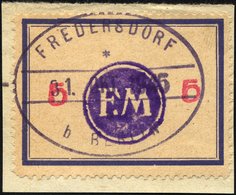 FREDERSDORF Sp 170F BrfStk, 1945, 5 Pf., Rahmengröße 43x31.5 Mm, Große Wertziffern, Mit Abart Wertziffern Seitlich, Prac - Private & Local Mails