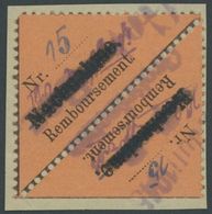 GROSSRÄSCHEN-VORLÄUFER V 2AI Paar BrfStk, 1945, 15 Pf. Schwarz Auf Bräunlichrot Im Paar, Nachnahme In Antiqua, Prachtbri - Privatpost