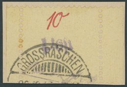 GROSSRÄSCHEN 6S BrfStk, 1946, 10 Pf. Gebührenmarke Aus Streifen Auf Briefstück, Stempeldatum Nicht Lesbar, Pracht, Mi. 4 - Private & Local Mails