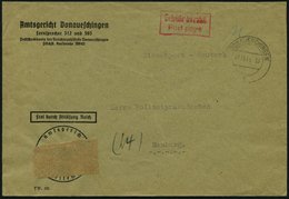 ALL. BES. GEBÜHR BEZAHLT DONAUESCHINGEN, 22.11.45, Roter R2 Gebühr Bezahlt Port Paye, Dienstbrief Pracht - Sonstige & Ohne Zuordnung