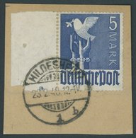 ALLIIERTE BES. 962b BrfStk, 1948, 5 M. Violettultramarin Vom Linken Rand, Prachtbriefstück, Kurzbefund H.D. Schlegel, Mi - Sonstige & Ohne Zuordnung