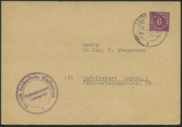 MECKLENBURG-VORPOMMERN 9b BRIEF, 1946, 6 Pf. Dunkelpupur, Einzelfrankatur Auf Ortspostkarte Des Kirchensteuerates LUDWIG - Other & Unclassified